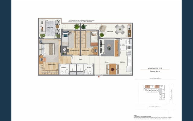Planta ilustrativa 5 do Baía Residencial, no Porto Maravilha