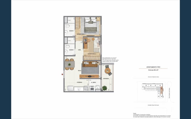 Planta ilustrativa 6 do Baía Residencial, no Porto Maravilha