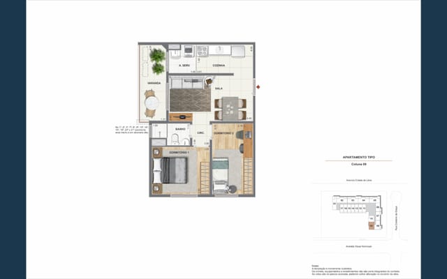Planta ilustrativa 7 do Baía Residencial, no Porto Maravilha