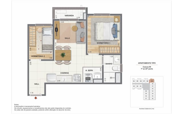 Planta ilustrativa 1 do Ciata Residencial, no Porto Maravilha