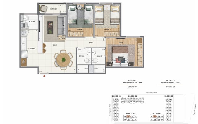Planta ilustrativa 3 do Orla Recreio — Reserva, no Recreio