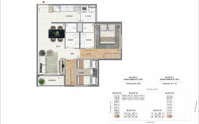 Planta ilustrativa 6 do Orla Recreio — Reserva, no Recreio