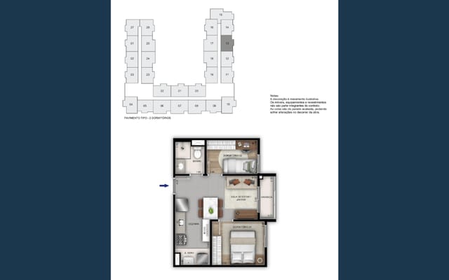 Planta ilustrativa 1 do Porto Maravilha Residencial, no Porto Maravilha