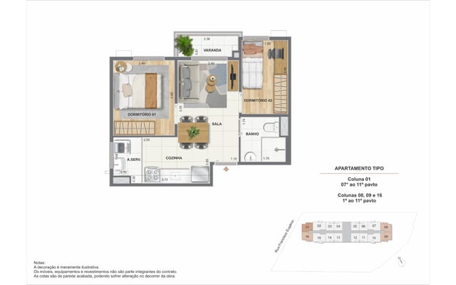 Planta ilustrativa 1 do Residencial Cartola II, em São Cristóvão