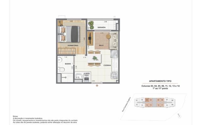 Planta ilustrativa 2 do Residencial Cartola II, em São Cristóvão