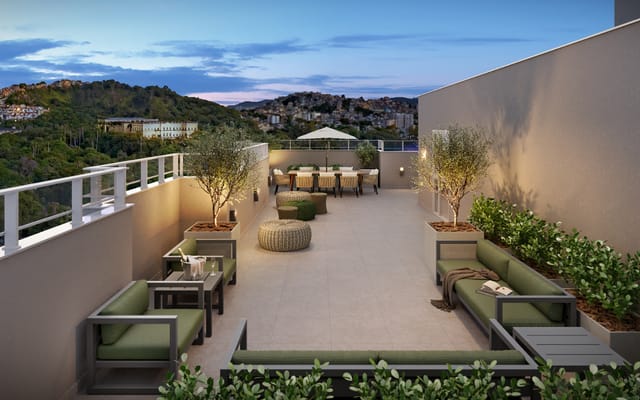 Terraço com vista para a serra do Residencial Cartola, em São Cristóvão