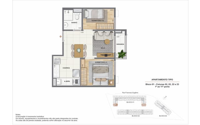 Planta ilustrativa 3 do Residencial Cartola, em São Cristóvão