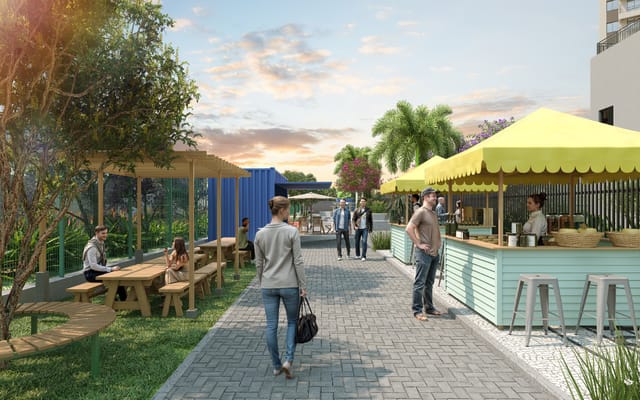 Perspectiva ilustrativa 2 do Residencial Pixinguinha — Carinhoso, no Santo Cristo
