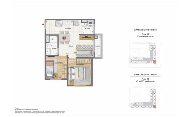 Planta ilustrativa 5 do Residencial Pixinguinha — Rosa, no Santo Cristo